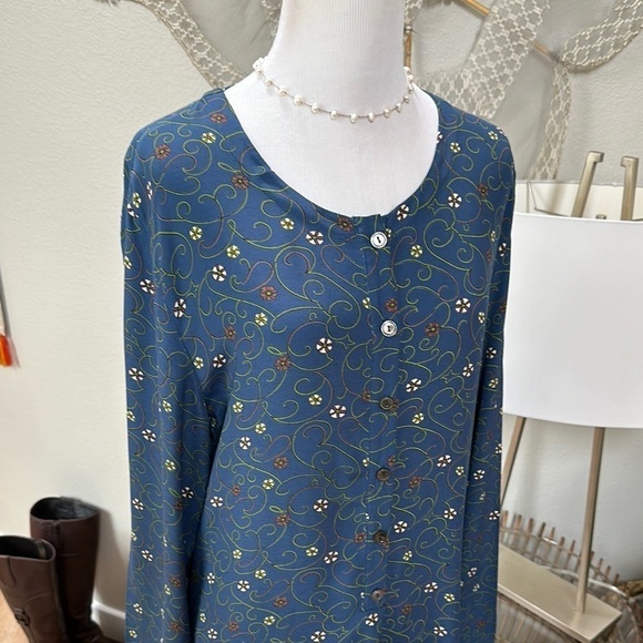 GAP Blue Knee-Length Casual Dress with Long Sleeves - Picture 3 of 12